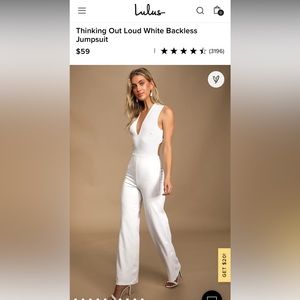 Lulus Thinking Out Loud White Backless Jumpsuit